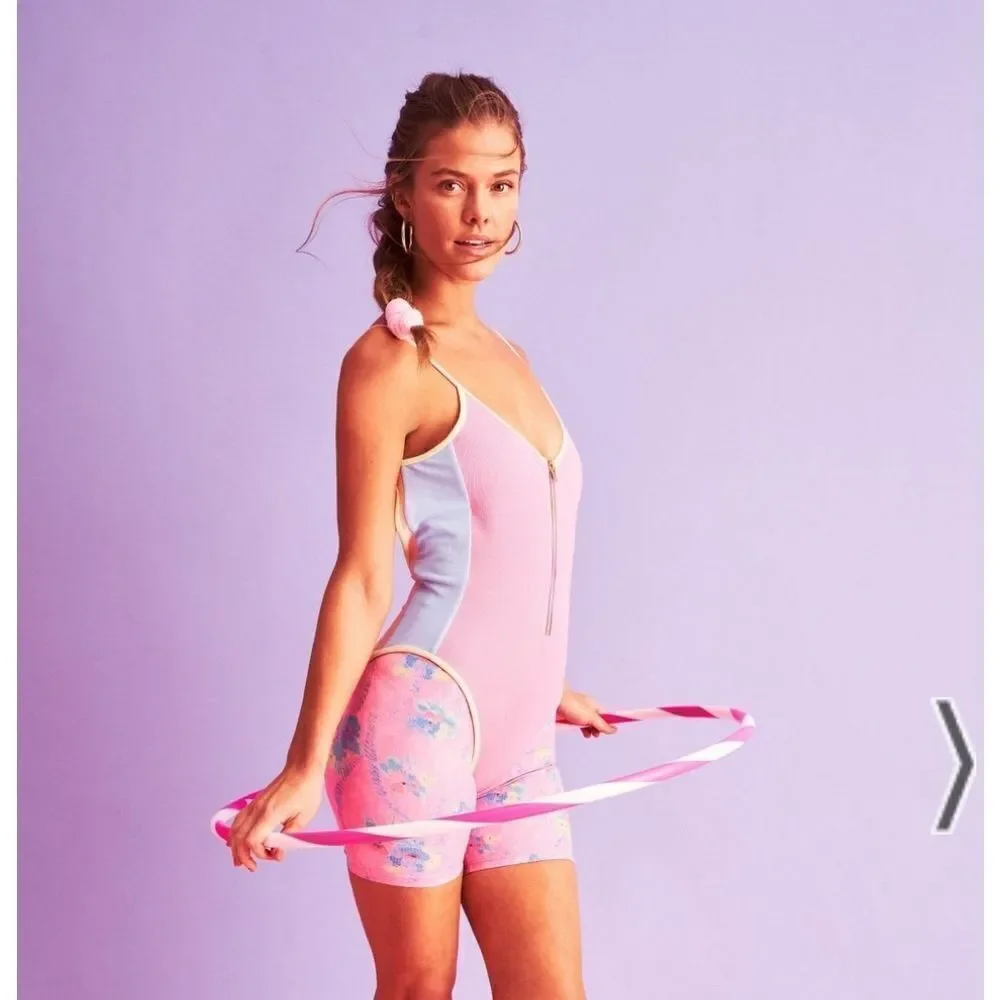 Love Shack Fancy Women's Pink X Beach Riot Hibiscus Bike Short Size XS